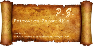 Petrovics Zakariás névjegykártya